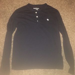 Abercrombie & Fitch 1/4 button black long sleeve